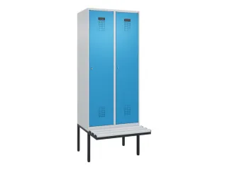 locker met bank,HxBxD 2120x800x815mm,2vak,vak B 400mm,cilinderslot - 2