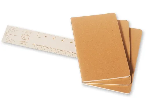 Schrift Moleskine 130x210mm blanco 160 pagina's 70gr kraft set à 3 st