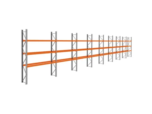 palletstelling,basis+7xaanbouw,HxBxD 3990x22500x750mm,vakl. 3000kg