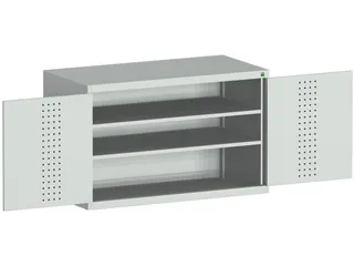 kast met geperforeerde platen,HxBxD 800x1300x525mm,2xStalen bodem - 1