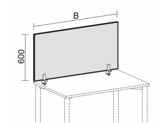 Bureauwand H X B X D 600x1200x 27mm Blauw