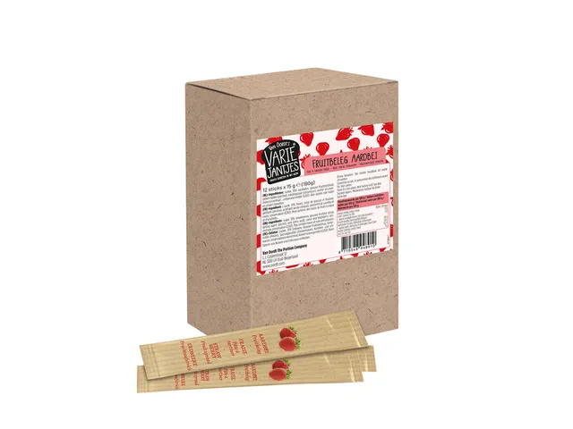 Fruitbeleg van Oordt VarieJantjes aardbeien 12x15 gram sticks