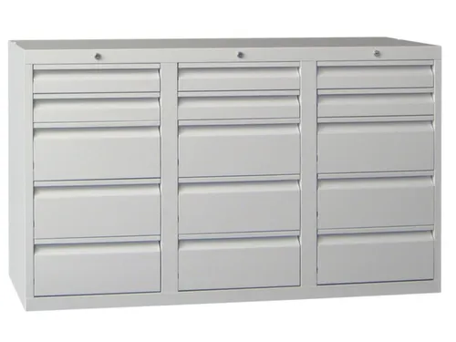 ladekast HxBxD 900x1500x500mm 15laden RAL7035 front RAL7035