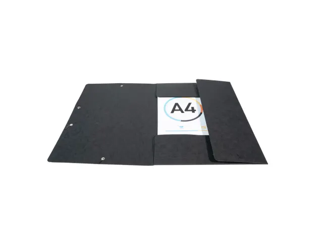 Elastomap A4 glanskarton 3 kleppen monobloc-Zwart