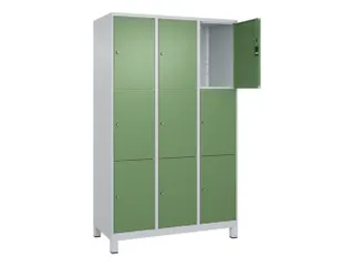 lockerkast,HxBxD 1950x1200x500mm,3x3vakken,vak B 400mm,cil.-slot - 1