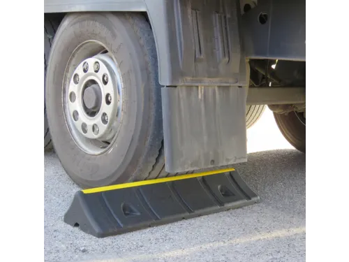parkeerstop,B 1000mm,recyclebaar rubber,zwart/geel,1kabelkanaal