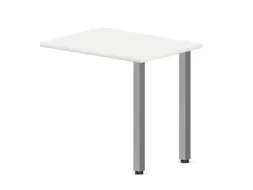 aanbouwtafel,i.h.v.,HxBxD 720-840x800x600mm,2voeten verchroomd,Bl-wit