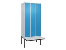 locker met bank,HxBxD 2120x900x815mm,3vak,vak B 300mm,cil.-slot