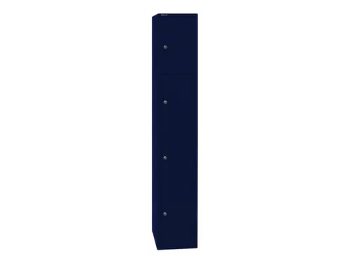 lockerkast,HxBxD 1802x305x457mm,1x4vakken,cil.-slot,romp oxfordblauw