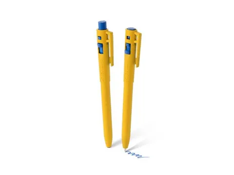 Trace-It Pen met clip geel blauwe inkt detecteerbaar 10 stuks