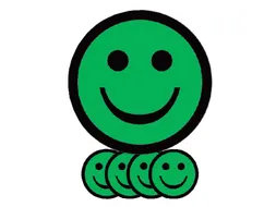 Magneet smiley 25mm emotie blij groen 5 stuks