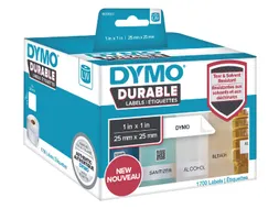 Etiket Dymo 1933083 industrieel 25x25mm 2 rollen á 850 stuks wit
