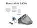 Draadloze Ergonomische Muis Met Bluetooth En USB-C / USB-A