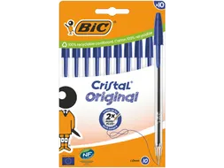 Balpen Bic Cristal M blister 10 stuks blauw
