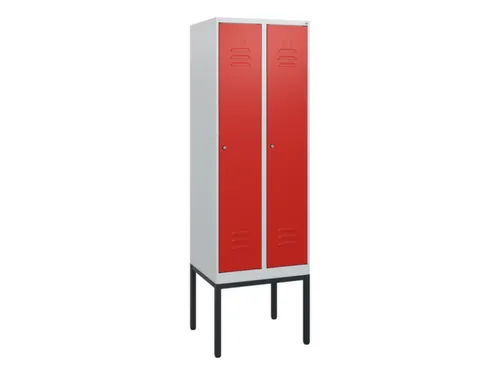 locker,HxBxD 1950x600x500mm,2vak,vak B 300mm,cil.-slot,voetonderstel
