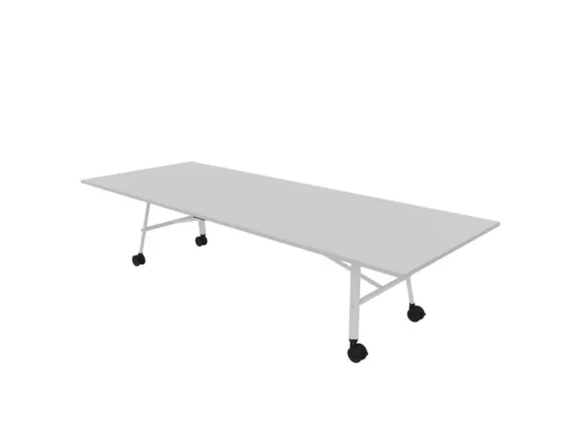 klaptafel,HxBxD 750x3200x1200mm,hoekig,4voeten wit,ovale buis