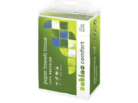 Handdoek Satino Comfort PT2 z-vouw 2-laags 20,6x24cm wit 277330