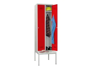 locker met bank,HxBxD 2150x600x500mm,2vak,RAL7035,front RAL3000 - 1