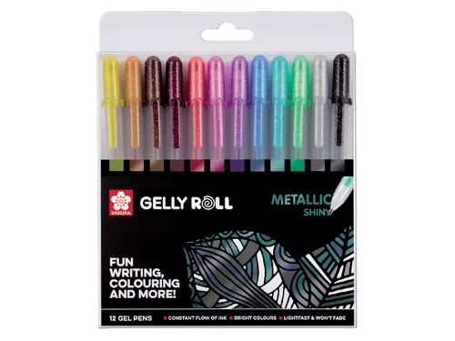 Gelschrijver Sakura Gelly Roll Metallic set à 12 kleuren