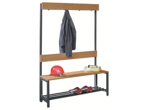 Omkleedbank LxB 1000x400mm Houten Latten Schoenenrek Haken Ral 7016