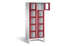 Lockerkast 1850x810x500mm 2x5 vakken Cilinderslot Poten, RAL3003