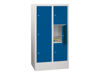 lockerkast,HxBxD 1187x600x500mm,2x3vakken,RAL7035,front RAL5010 - 2