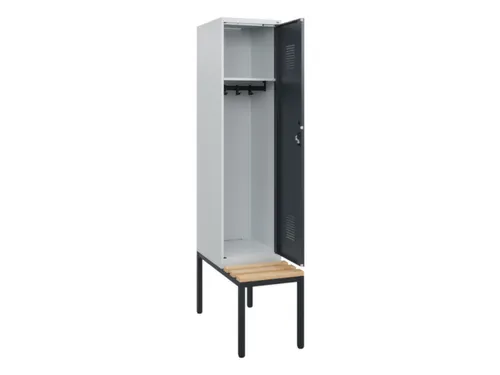 locker met bank,HxBxD 1950x400x815mm,1vak,vak B 400mm,cilinderslot
