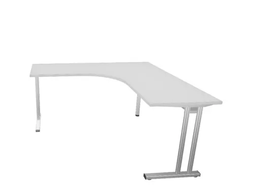 bureau in vrije vorm,HxBxD 740x1600x1600mm,vrije vorm,MP-lichtgrijs
