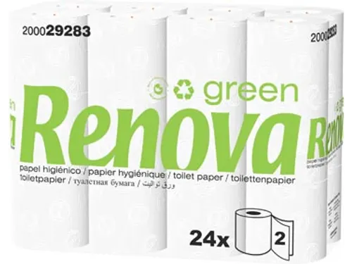 Green toiletpapier 2-laags 130 vellen, pak van 96 rollen