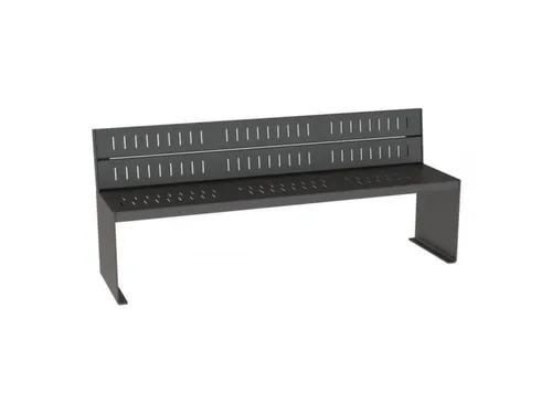 parkbank,B 1800mm,staal-zitting RAL5010,zitting H 450mm