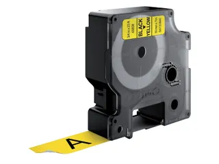 Labeltape Dymo 45808 D1 S720880 19mmx7m zwart op geel - 2