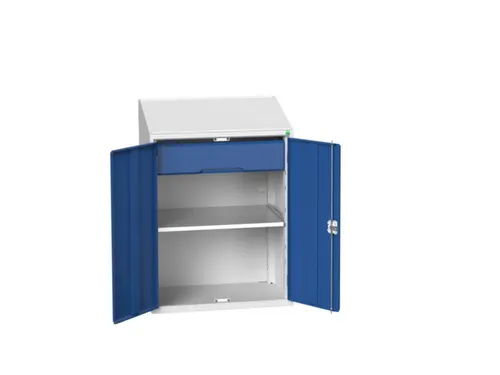 lessenaarkast 1130x800x550mm legbord en lade RAL7035 + RAL5010