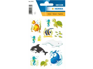 Etiket Herma 15733 Walvissen en Zeedieren 3x12 stickers - 1