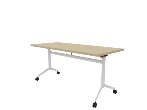 klaptafel,HxBxD 750x1600x700mm,hoekig,T-voet wit,ovale buis,blad eiken