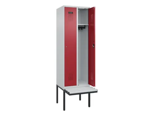 locker met bank,HxBxD 2120x600x815mm,2vak,vak B 300mm,cilinderslot