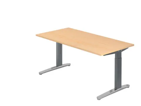 bureau à hauteur réglable HxlxP 680-850x1600x800mm panneau érable