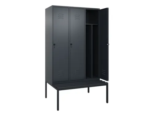 locker voor scheiding van kleding,HxBxD 2120x1200x815mm,3vak