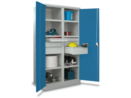 systeemkast,HxBxD 1950x1040x630mm,6xStalen bodem,RAL7035,front RAL5012