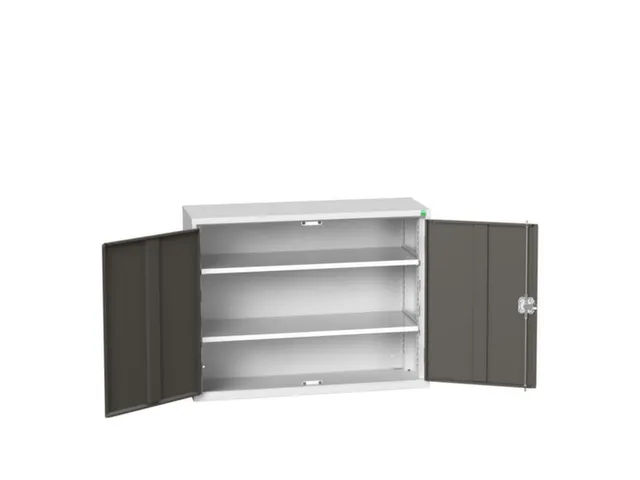 wandkast 800x1050x350mm 2xStalen bodem sokkel Ral 7035 front Ral 7016