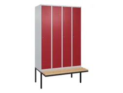 locker met bank,HxBxD 2120x1200x815mm,4vak,vak B 300mm,cil.-slot