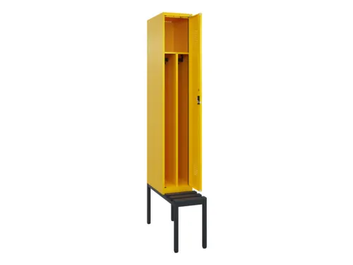 locker met bank,voor scheiding van kleding,HxBxD 2120x300x815mm,1vak