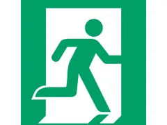 Pictogram bordje Djois Nooduitgang rechts 200x200mm groen