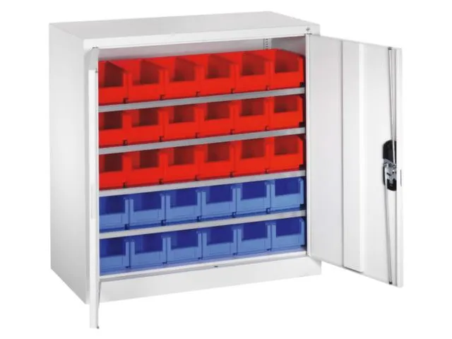 systeemkast,RAL 7035,HxBxD 1000x1000x420mm,4xStalen bodem,cil.-slot