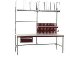 complete paktafel,HxBxD 690-960x2000x800mm,blad lichtgrijs - 1