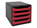 Ladenblok A4 Big-box Classic 4 Laden Zwart Rood