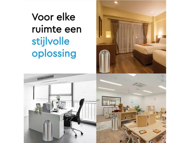 Afvalbak BRASQ Push Bin PB230+ 30 liter rvs