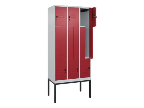 Z-garderobekast,HxBxD 2120x900x500mm,vak B 150/300mm,draaigrendel
