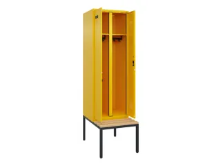 locker met bank,voor scheiding van kleding,HxBxD 2120x600x815mm,2vak - 1