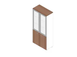 Vitrinekast 2000X900X450Mm Glazen Deuren 4X Vloer Romp Wit Canaletto