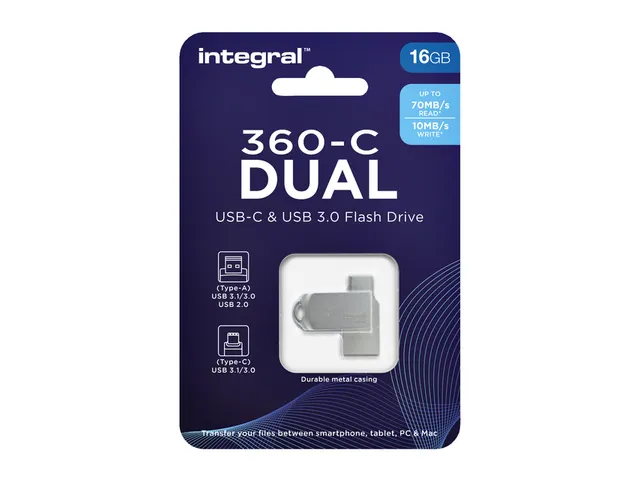 USB stick 3.0 Integral USB-360-C Dual USB-A 16GB